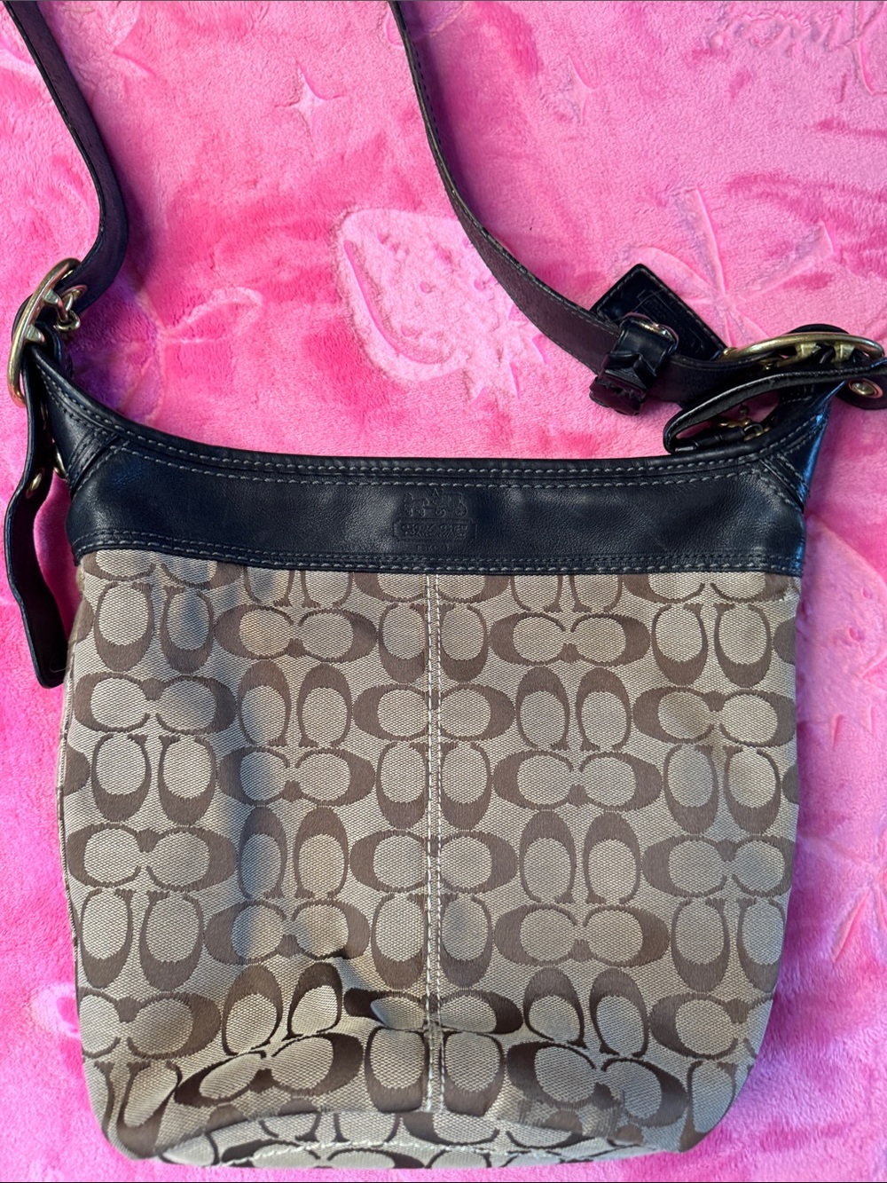 Coach Bleeker Canvas/Leather Duffel Bag - Thick Leather, Heavy Hardware - Picture 9 of 14